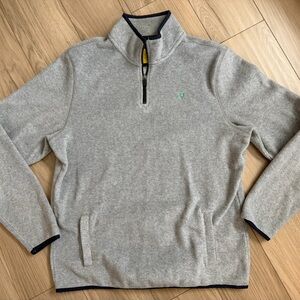 Prince and Fox Men's Gray Large Quarter Zip Pullover Sweater preppy classic